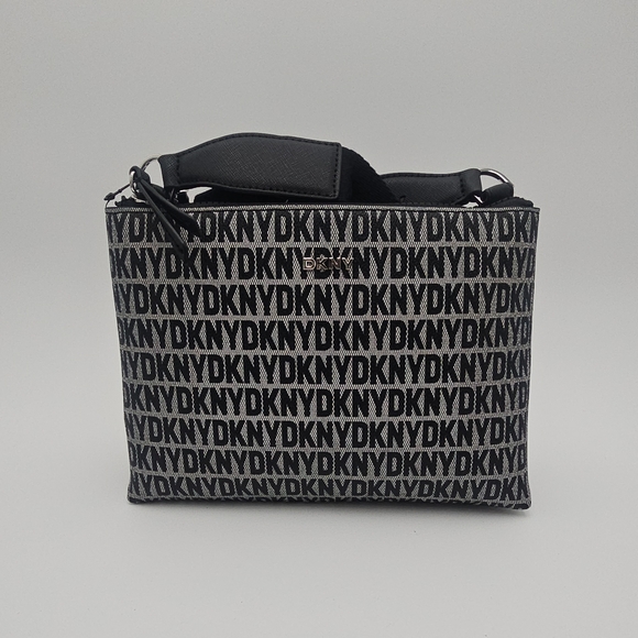 Dkny Handbags - DKNY Black and Gray Logo Handbag